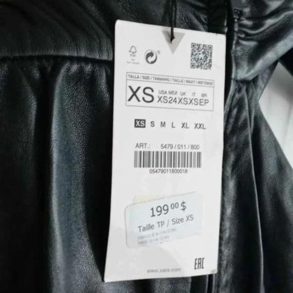 NWT  Zara black genuine leather dress - Picture 7 of 12